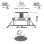 SQUARE LED SPOTLIGHT 7W SWITCH 3000-4000-6000K SMD 230V 40° Ra80 PRE-SET UP 3000K