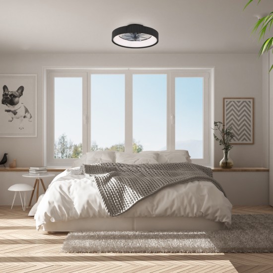 ΑΝΕΜΙΣΤΗΡΑΣ ΟΡΟΦΗΣ 20 DIM ΜΑΥΡΟΣ 7 ΠΤΕΡΥΓΙΑ ABS ΤΗΛΕΧΕΙΡΙΣΤΗΡΙΟ& ΧΡΟΝΟΔΙΑΚΟΠΤΗ LED 34W 3332L Φ300mm