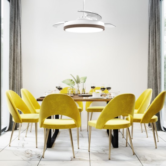 ΑΝΕΜ/ΡΑΣ ΜΕ ΦΩΣ LED CCT 36W ΜΕ ΑΝΑΔ/ΝΑ ΠΤΕΡΥΓΙΑ &ΤΗΛ/ΡΙΟ DC35W DIMMABLE Φ106ΕΚ ΛΕΥΚΟΣ