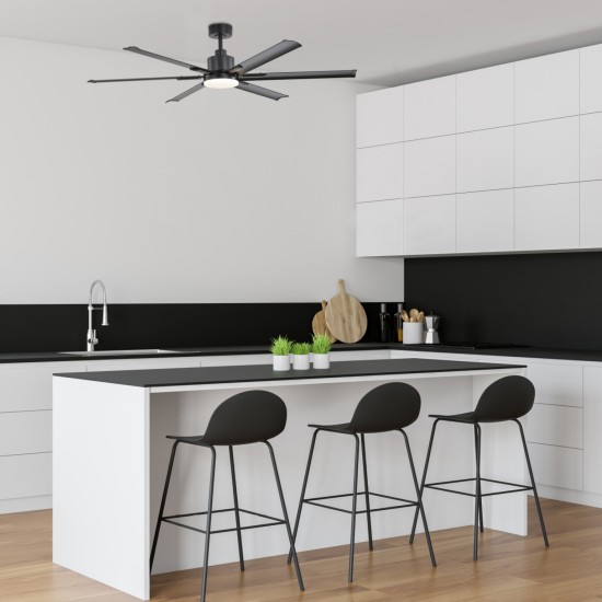 ΑΝΕΜΙΣΤΗΡΑΣ ΟΡΟΦΗΣ ΜΑΥΡΟΣ CCT DIMMABLE &ΤΗΛ/ΡΙΟ DC45W Φ165 6 ΠΤΕΡΥΓΙΑ ΑΛΟΥΜΙΝΙΟΥ 