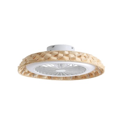 ΑΝΕΜΙΣΤΗΡΑΣ ΟΡΟΦΗΣ ΜΑΜΠΟΥ ΜΕ ΦΩΣ & 7  ΠΤΕΡΥΓΙΑ ΤΗΛΕΧΕΙΡΙΣΤΗΡΙΟ & ΧΡΟΝΟΦΙΑΚΟΠΤΗ LED DC 11W CCT Φ450mm