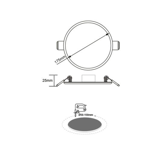 FLEX W ROUND LED SLMPANEL 15W 3000K 1300Lm 230V Φ50-150 120°