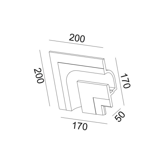 ^ΓΥΨΙΝΟ TRIMLESS ΦΩΤΙΣΤΙΚΟ ANDIE ΑΡΙΣΤΕΡΗ ΓΩΝΙΑ 20x20x5CM