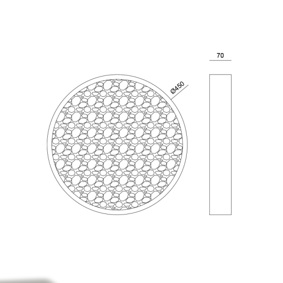 ΦΩΤΙΣΤΙΚΟ ΓΥΨΙΝΟ  ΣΤΡΟΓΓΥΛO MOND LED 24W 3000K 680LM Φ45CM 