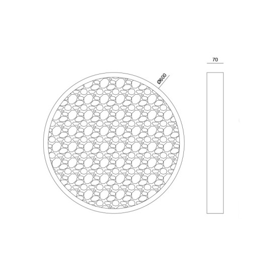 ΦΩΤΙΣΤΙΚΟ ΓΥΨΙΝΟ ΣΤΡΟΓΓΥΛO MOND LED 32W 3000K 967LM Φ60CM 