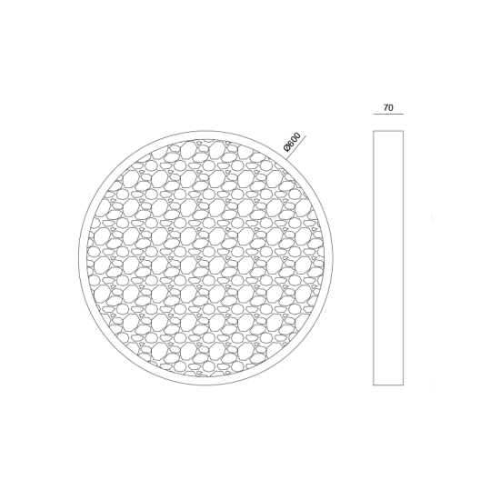 ΦΩΤΙΣΤΙΚΟ ΓΥΨΙΝΟ ΣΤΡΟΓΓΥΛO MOND LED 32W 3000K 967LM Φ60CM 