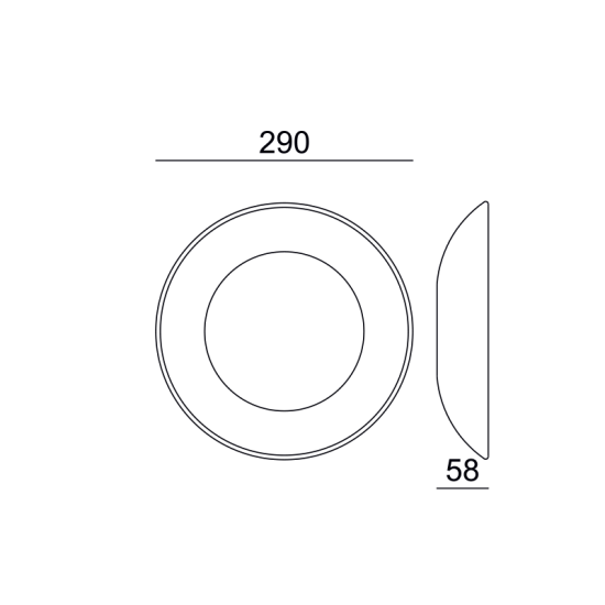 ^LED ΓΥΨΙΝΟ Φ/Σ PLACA LED 4W 3000K 350LM 230V AC RA80 Φ29x5,8CM