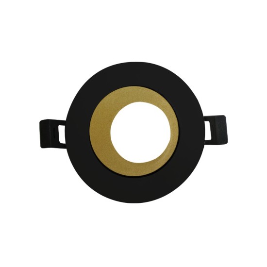 ΣΠΟΤ  GU10 ΣΤΡΟΓΓΥΛΟ ΧΩΝΕΥΤΟ ΣΤΑΘΕΡΟ ΜΑΥΡΟ ΧΡΥΣΟ Ø87mm