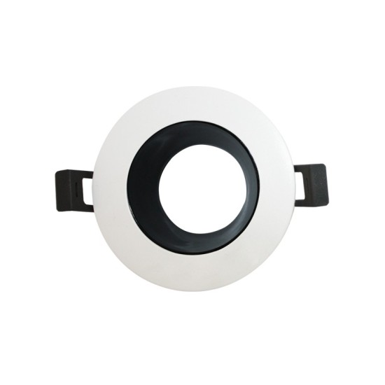 ΣΠΟΤ  GU10 ΣΤΡΟΓΓΥΛΟ ΧΩΝΕΥΤΟ ΣΤΑΘΕΡΟ ΜΑΥΡΟ ΛΕΥΚΟ Ø87mm