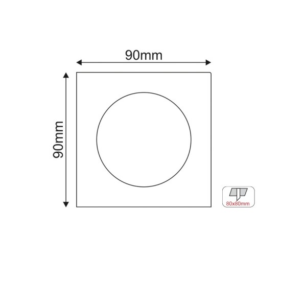 ΣΠΟΤ GU10 TRIMLESS ΧΩΝΕΥΤΟ ΚΙΝΗΤΟ ΜΑΥΡΟ ΤΕΤΡΑΓΩΝΟ 90x90mm