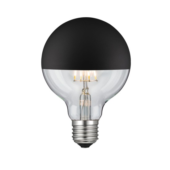 LED FILAMENT E27 G95 BLACK DIM 6W 2700K 230V AC 690LM RA80