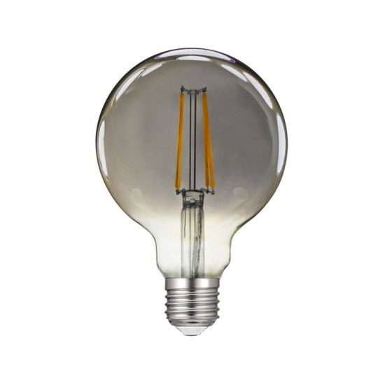 LED FILAMENT E27 G95 SMOKY DIM 8W 2700K 230V AC 550LM RA80