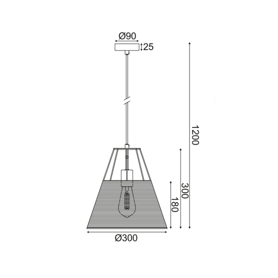 ^ΚΡΕΜΑΣΤΟ Φ/Σ 1ΧΕ27 ΡΑΤΑΝ+ΛΕΥΚΟ ΜΕΤΑΛΛΟ D30XH120CM ZORBAS