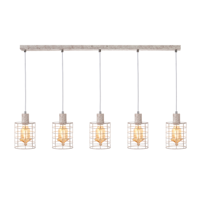 ^ΚΡΕΜΑΣΤΟ Φ/Σ 5ΧΕ27 ΜΕΤΑΛΛΙΚΟ ΛΕΥΚΟ ΣΚΟΥΡΙΑ 100Χ12,2ΧΗ120CM DUBLIN