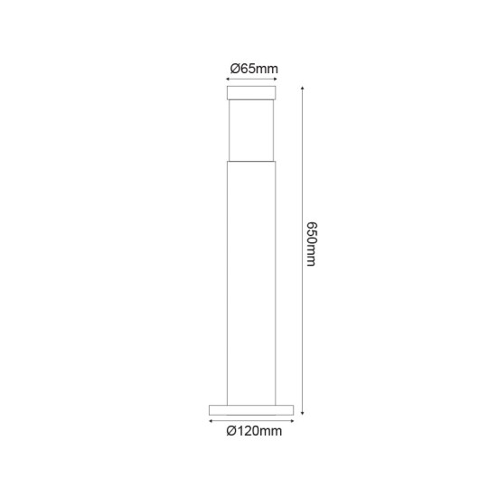ΚΟΛΩΝΑΚΙ ΑΛΟΥΜΙΝΙΟΥ 65CM E27 ΑΝΘΡΑΚΙ 