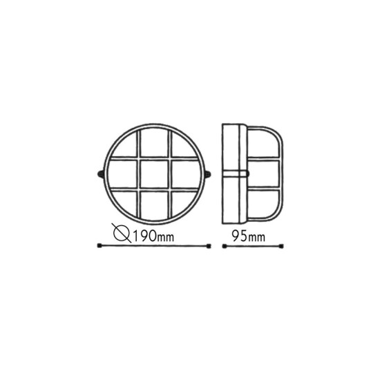 ΠΛΑΦΟΝΙΕΡΑ ΜΑΥΡΗ ΙΡ54 Ε27 60W Ø 190mm
