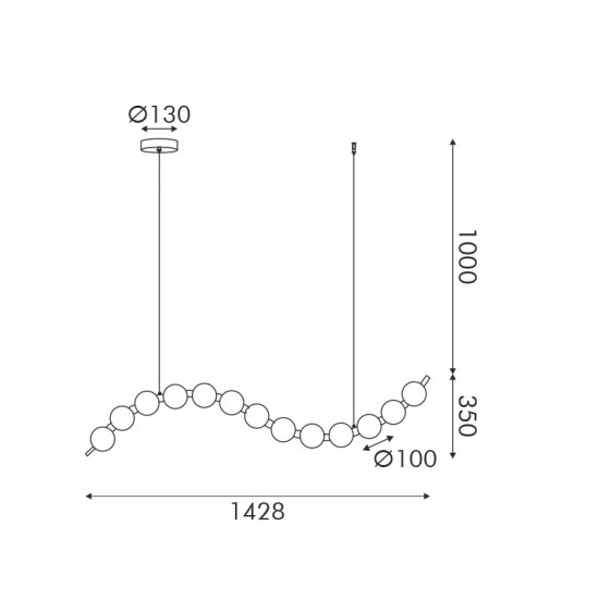 ΚΡΕΜΑΣΤΟ ΦΩΤΙΣΤΙΚΟ ΟΡΕΙΧΑΛΚΟ+ΛΕΥΚΟ/20W/1500lm/3000K/L1428xH1350