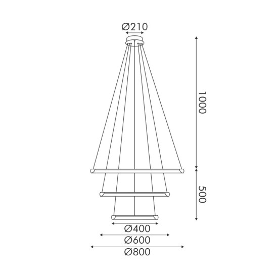 ΚΡΕΜΑΣΤΟ ΦΩΤΙΣΤΙΚΟ ΧΡΥΣΟ+ΛΕΥΚΟ/60W/CCT/4800lm/Ø800xH600-Ø400xH1500