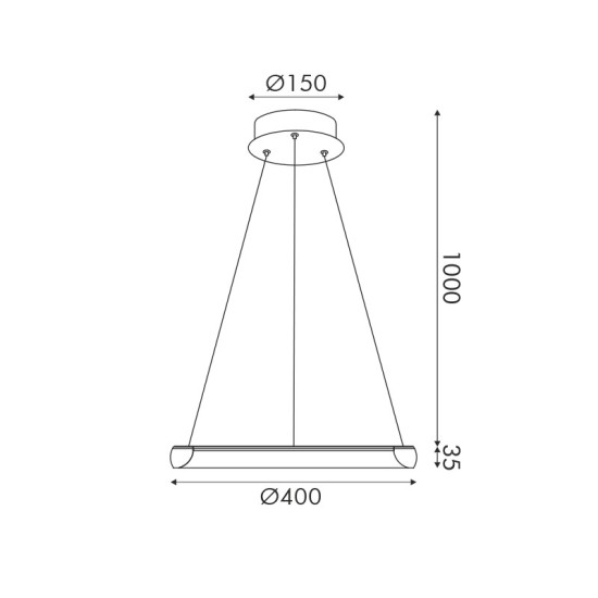 ΚΡΕΜΑΣΤΟ ΦΩΤΙΣΤΙΚΟ ΜΑΥΡΟ+ΛΕΥΚΟ/24W/CCT/1900lm/Ø400xH1000