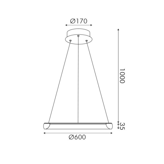 ΚΡΕΜΑΣΤΟ ΦΩΤΙΣΤΙΚΟ ΜΑΥΡΟ+ΛΕΥΚΟ/32W/CCT/2500lm/Ø600xH1000