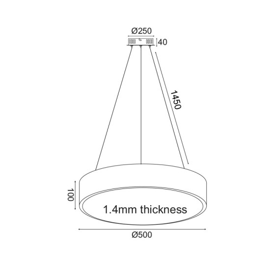 ΚΡΕΜΑΣΤΟ Φ/Σ LED 50W 4800LM CCT ΜΑΥΡΟ ΜΕΤ/ΚΟ D50XH135CM OPTIMUS