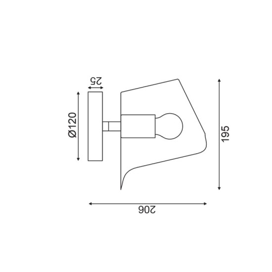 ^ΕΠΙΤΟΙΧΟ Φ/Σ 1ΧΕ27 ΛΕΥΚΟ ΜΕΤΑΛΛΙΚΟ 21Χ17Χ20CM MONET