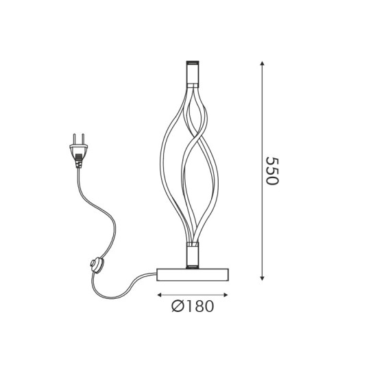 ΕΠΙΤΡΑΠΕΖΙΟ ΦΩΤΙΣΤΙΚΟ ΜΑΥΡΟ/30W/CCT/2400lm/L180xH550