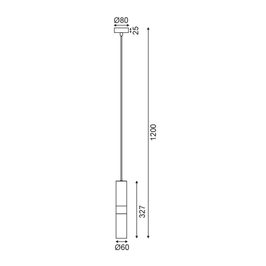 ^ΚΡΕΜΑΣΤΟ Φ/Σ 1XGU10 ΜΑΥΡΟ ΜΕΤΑΛΛΙΚΟ D8XH120CM DA VINCI