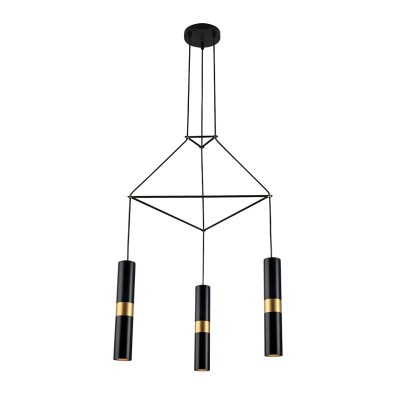 ^ΚΡΕΜΑΣΤΟ Φ/Σ 3XGU10 ΜΑΥΡΟ ΜΕΤΑΛΛΙΚΟ 56X49XH150CM DA VINCI