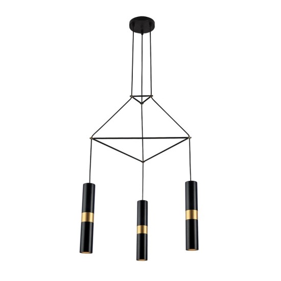 ^ΚΡΕΜΑΣΤΟ Φ/Σ 3XGU10 ΜΑΥΡΟ ΜΕΤΑΛΛΙΚΟ 56X49XH150CM DA VINCI