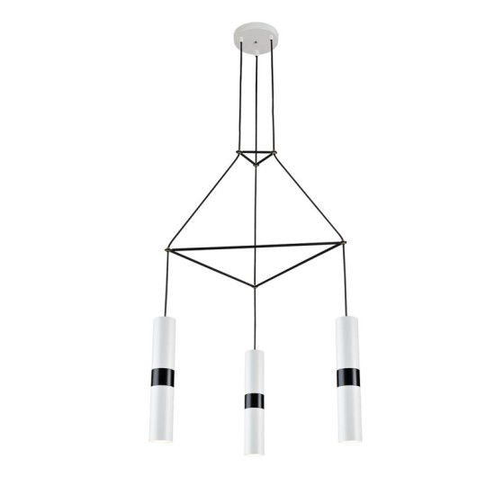 ^ΚΡΕΜΑΣΤΟ Φ/Σ 3XGU10 ΛΕΥΚΟ ΜΕΤΑΛΛΙΚΟ 56X49XH150CM DA VINCI