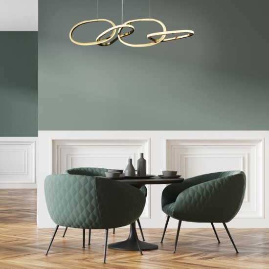 ΚΡΕΜΑΣΤΟ ΦΩΤΙΣΤΙΚΟ ΧΡΥΣΟ+ΛΕΥΚΟ/60W/CCT/4800lm/Ø1000xH1280