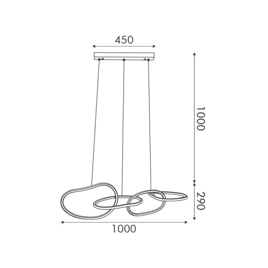 ΚΡΕΜΑΣΤΟ ΦΩΤΙΣΤΙΚΟ ΧΡΥΣΟ+ΛΕΥΚΟ/60W/CCT/4800lm/Ø1000xH1280