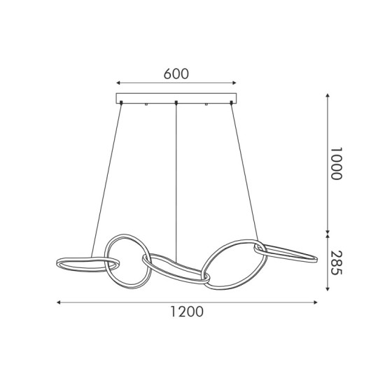 ΚΡΕΜΑΣΤΟ ΦΩΤΙΣΤΙΚΟ ΧΡΥΣΟ+ΛΕΥΚΟ/72W/CCT/5700lm/Ø1200xH1285