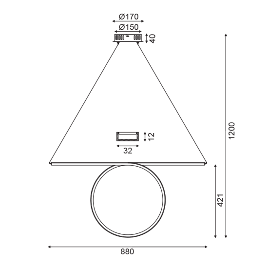 ^ΚΡΕΜΑΣΤΟ Φ/Σ LED 43W 3000K 2580LM ΧΡΩΜΙΟ ΑΛΟΥΜΙΝΙΟ 88Χ17ΧΗ120CM ZERO