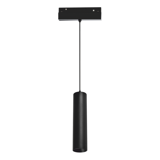 MATTE BLACK MAGNETIC PENDANT LUMINAIRE 48V DC 9W 3000K 950LM 36° OSRAM RA90 Φ50*220MM