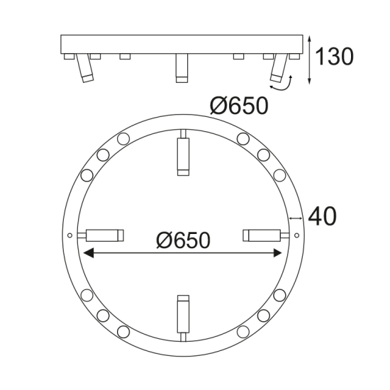 ^ΟΡΟΦΗΣ Φ/Σ LED 48W COB ΜΑΥΡΟ ΑΛΟΥΜΙΝΙΟ 3000K 4320LM D65ΧΗ6,5CM MAGNETO