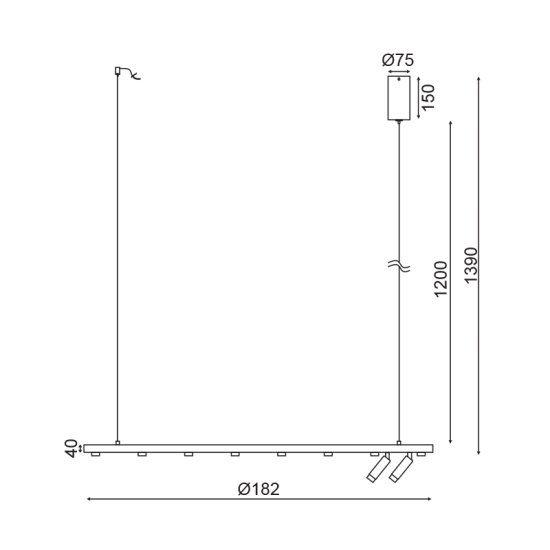 ^ΚΡΕΜΑΣΤΟ Φ/Σ LED 30W COB ΜΑΥΡΟ ΑΛΟΥΜΙΝΙΟ 3000K 2700LM 120X4ΧH139CM MAGNETO