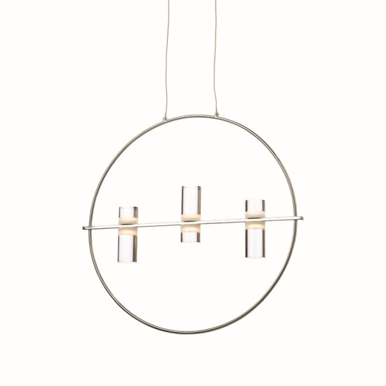 ^ΚΡΕΜΑΣΤΟ Φ/Σ LED2835 12W ΧΡΩΜΙΟ ΑΛΟΥΜΙΝΙΟ 3000Κ 1080LM D53XH173CM IONIAN