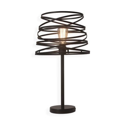 ΜΕΤΑΛΛΙΚΟ ΠΟΡΤΑΤΙΦ 1XE27 ΜΑΥΡΟ ΜΑΤ ΣΠΙΡΑΛ Φ33xH56CM JAZZ