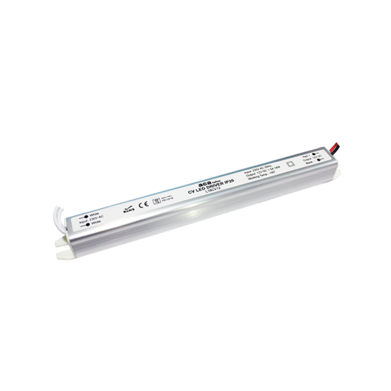 ^LINEAR METAL CV LED DRIVER 18W 230V AC-12V DC 1.5A IP20 WITH CABLES