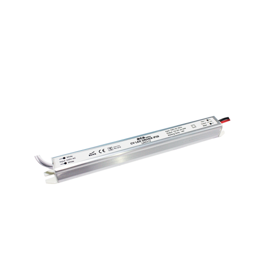 ^LINEAR METAL CV LED DRIVER 24W 230V AC-12V DC 2A IP20 WITH CABLES