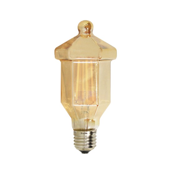 E27 LANTERN AMBER DIM 4W 2700K 230V AC 390LM LED COG