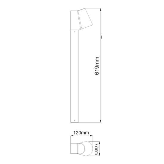 ^LED COB POST LUMINAIRE 6W 400LM 100° 230V AC 3.000K DARK GREY CRI80 IP54 30.000HRS