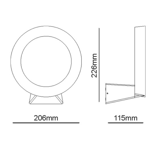 ^LED SMD WALL LUMINAIRE 8W 220LM 110° 230V AC 3.000K DARK GREY CRI80 IP54 30.000HRS