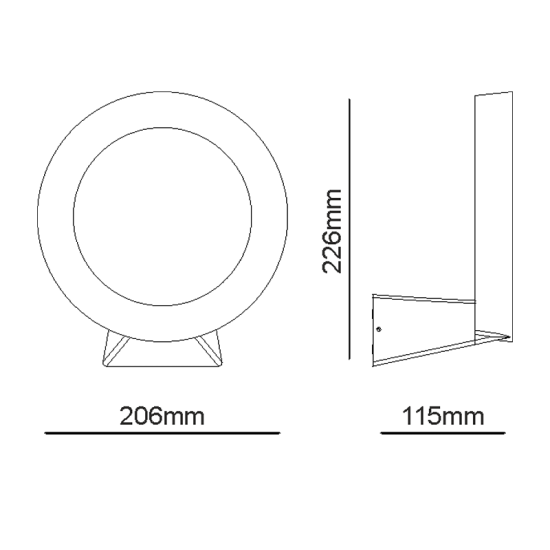 ^LED SMD WALL LUMINAIRE 8W 220LM 110° 230V AC 3.000K DARK GREY CRI80 IP54 30.000HRS