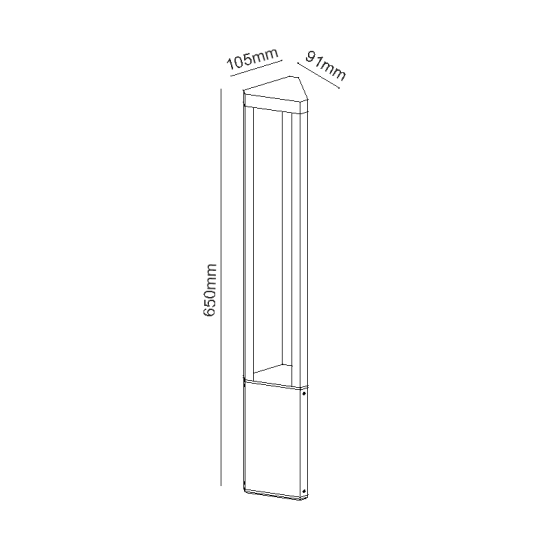 ^LED HP POST LUMINAIRE 8W 420LM 45° 230V AC 3.000K DARK GREY CRI80 IP65 30.000HRS