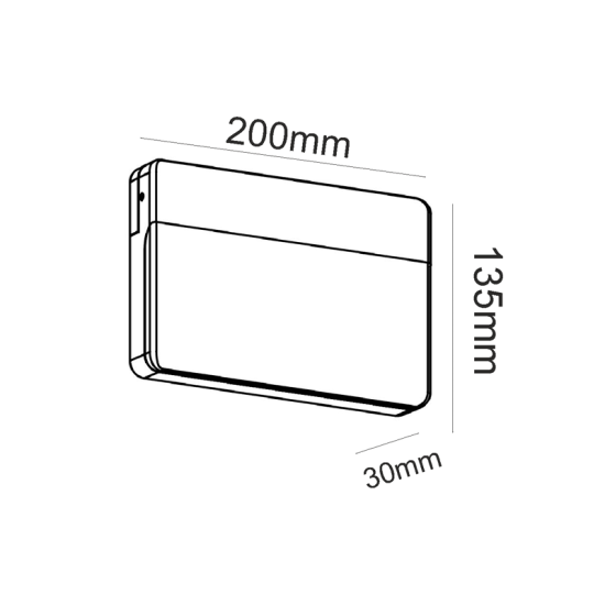 ^LED SMD WALL LUMINAIRE 13W 600LM 120° 230V AC 3.000K DARK GREY CRI80 IP65 30.000HRS