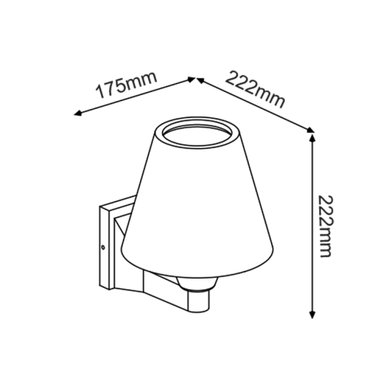 ^E27 WALL LUMINAIRE 230V AC DARK GREY IP65 MAX.15W LED LAMP