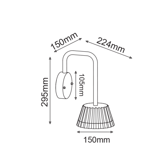 ^LED SMD WALL LUMINAIRE 10W 400LM 85° 230V AC 3.000K DARK GREY CRI80 IP54 30.000HRS